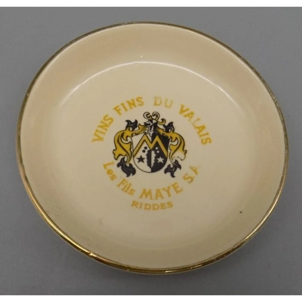 Vintage Swiss Ashtray Winery Riddes Les Fils Maye S. A. Vins Fins Du Valais